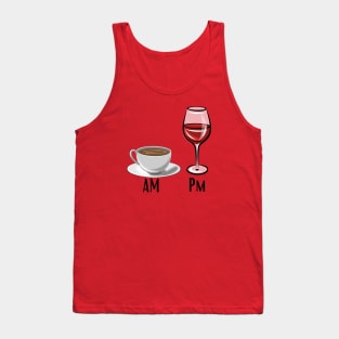 Am Coffe Pm Wine Tank Top